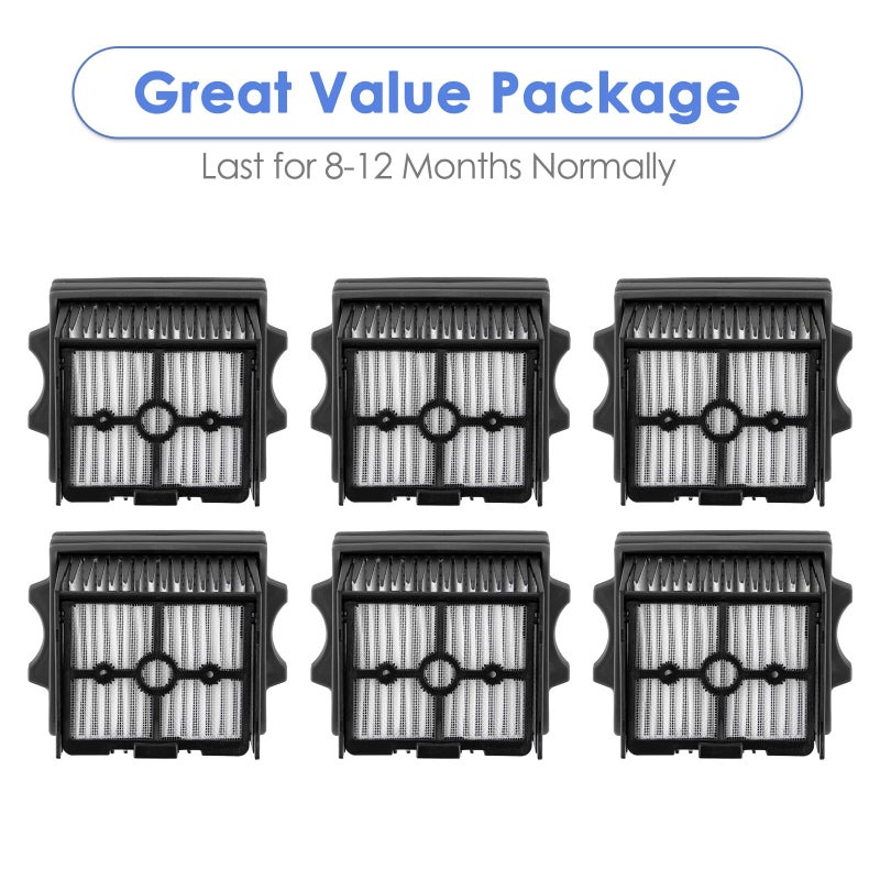 BRUVISH (6 Pack) S5 Combo Replacement HEPA Filters for Tineco Floor One S9 Artist Pro, Floor One S5 Combo, Stretch S6, Switch S6 Wet and Dry Vacuum Cleaner, Filters Accessories, Upright Filters, Vacuum Filter - Image 3